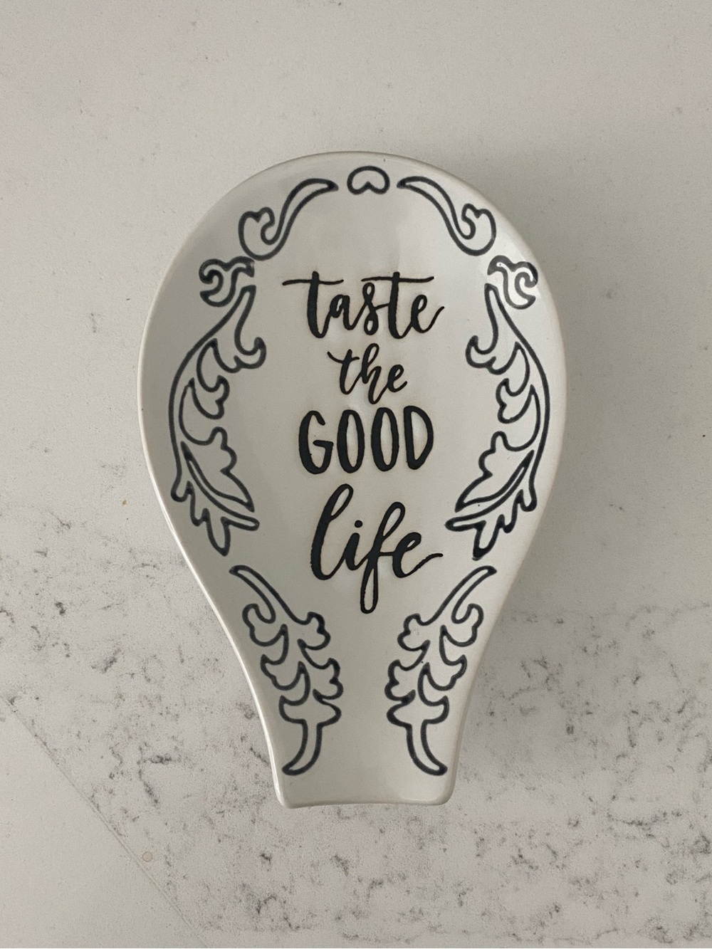 Threshold White Stoneware Spoon Rest 6” x 4”